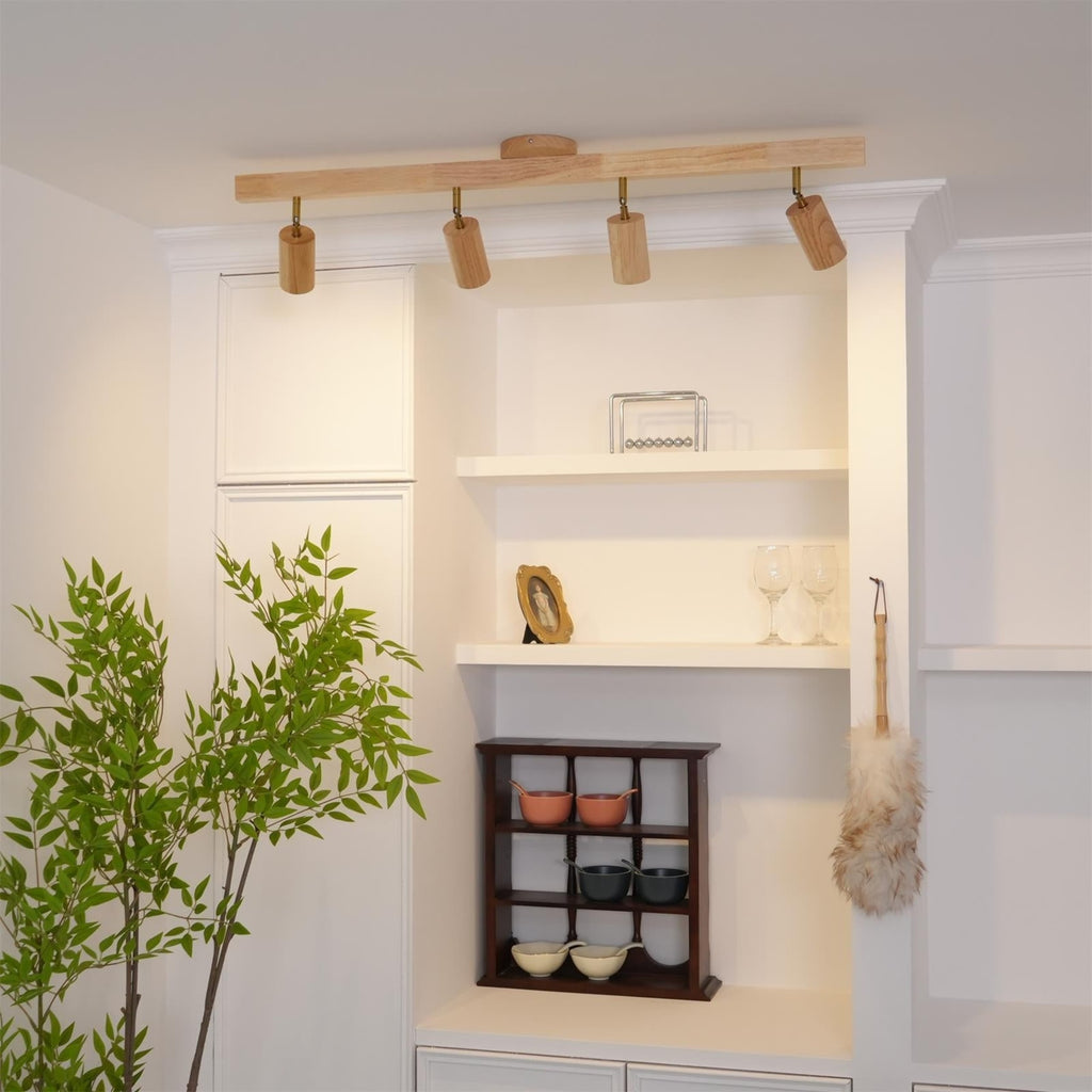 Modern Linear Walnut Wood Ceiling Light for Living Room — Halden Lighting