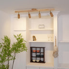 Modern Linear Walnut Wood Ceiling Light for Living Room — Halden Lighting
