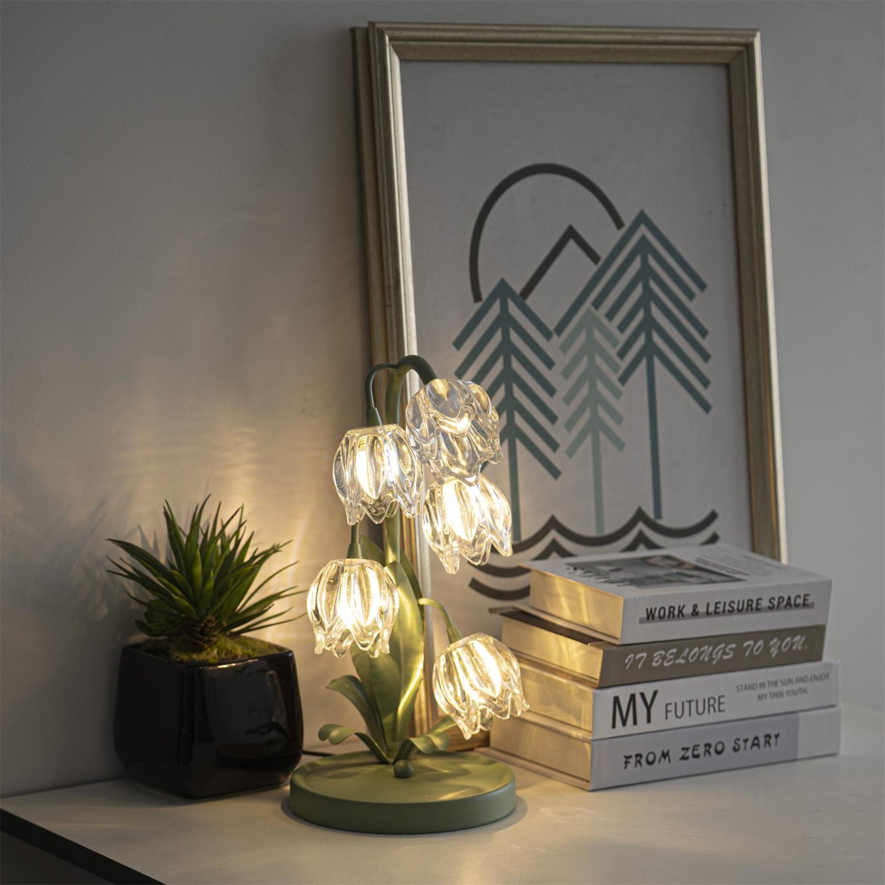 Retro Glass Table Lamp With Warm LED Glow — Halden Lighting