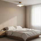 Modern Wood Semi-Flush Ceiling Light for Living Room — Halden Lighting