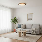 Scandinavian Wood Flush Mount Ceiling Light for Living Room — Halden Lighting