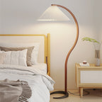 Scandinavian Wood Floor Lamp With Warm LED Glow for Living Room — Halden Lighting
