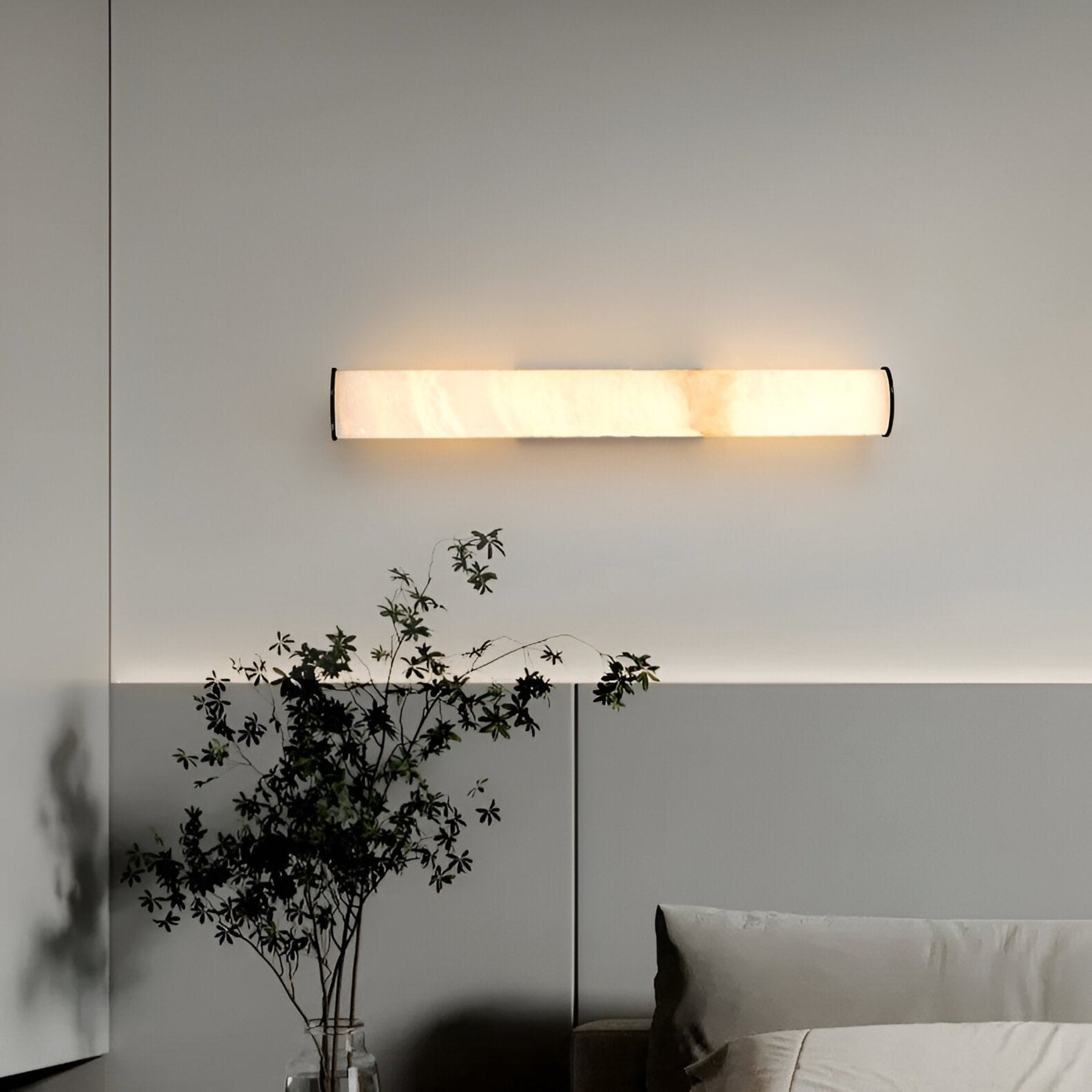 Modern Marble and Copper Wall Light With Warm LED Glow — Halden Lighting