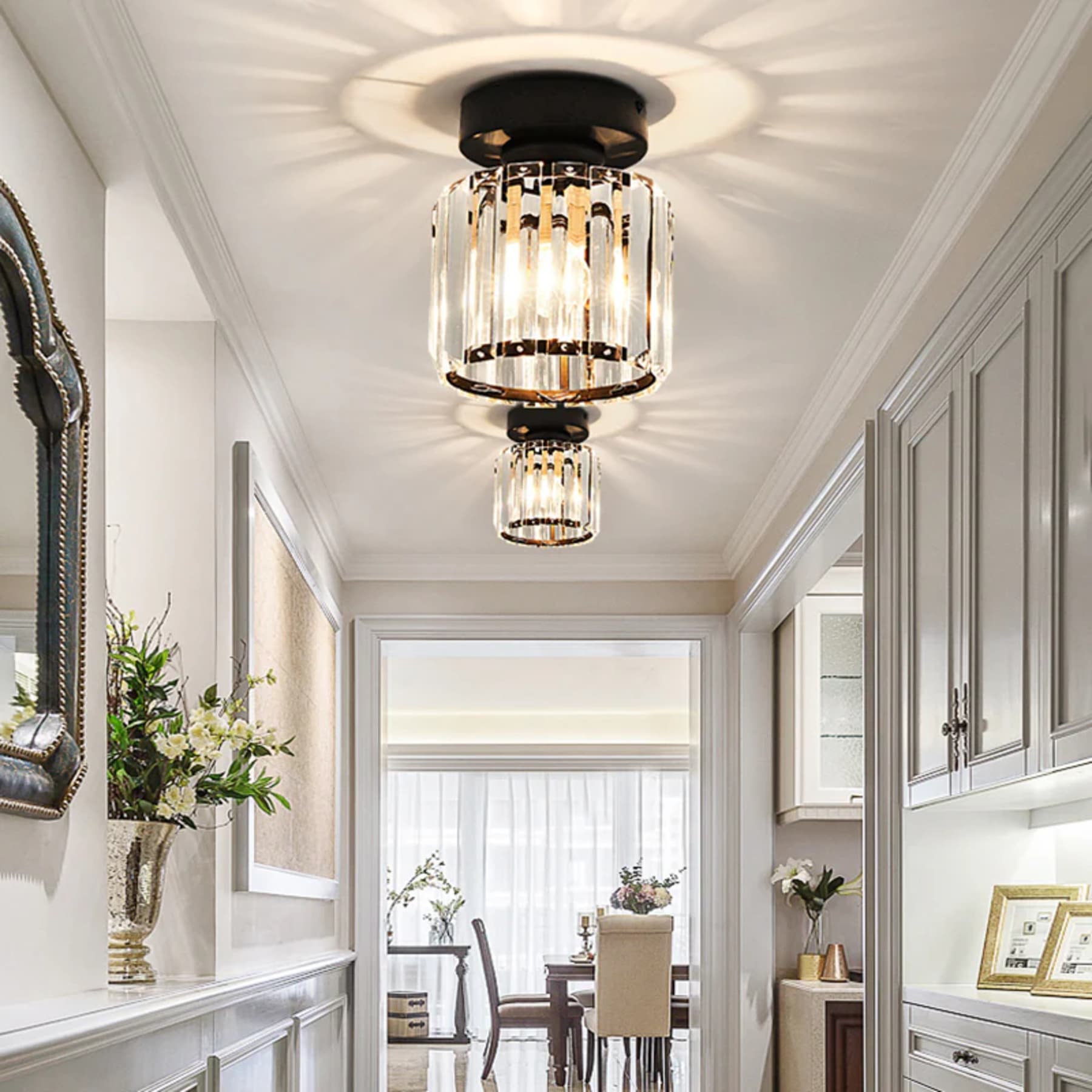 Modern Acrylic Semi-Flush Mount Ceiling Light for Living Room — Halden Lighting