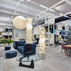 Modern Rice Paper Floor Lamp for Living Room and Bedroom — Halden Lighting