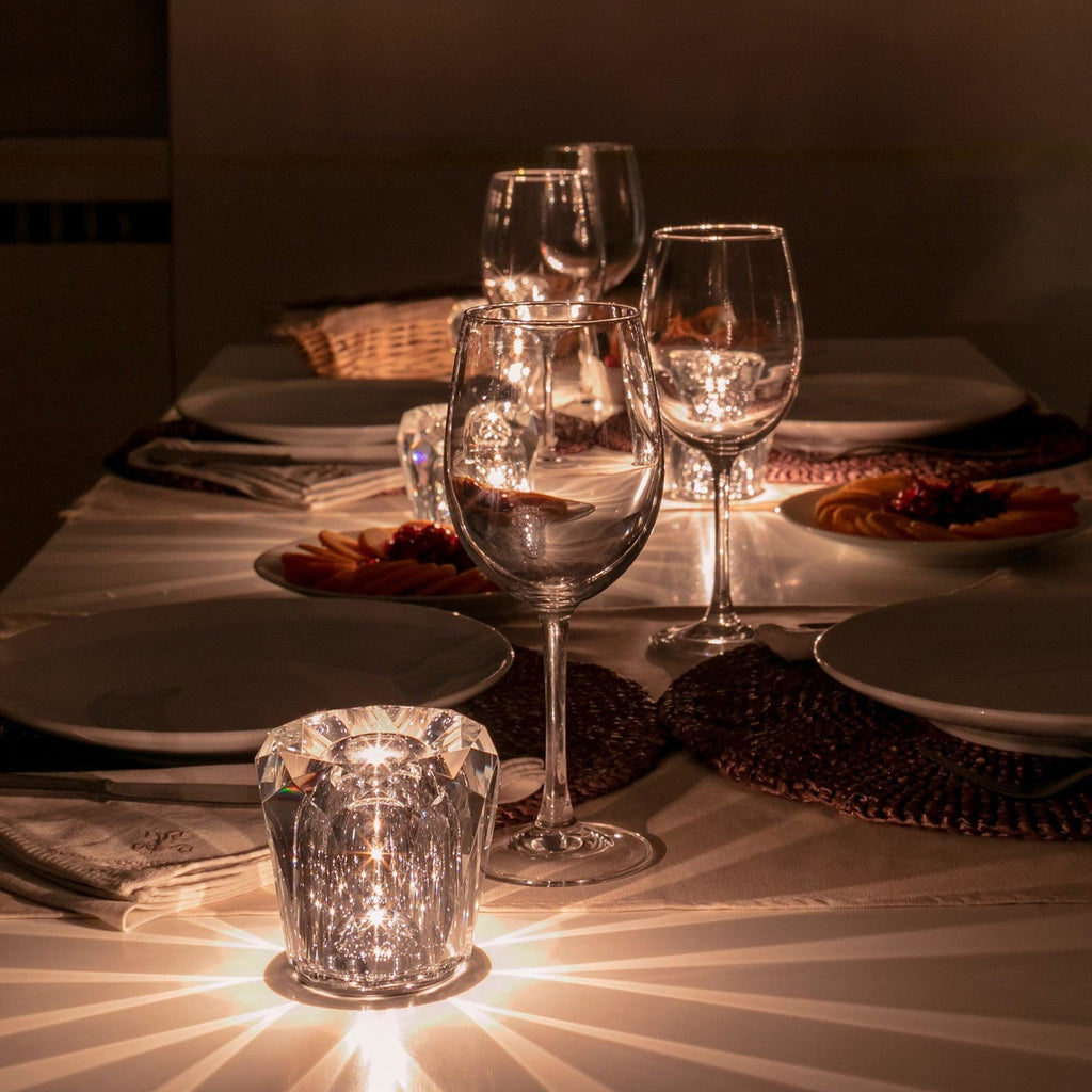 Modern Crystal Table Lamp With Warm LED Glow for Living Room — Halden Lighting