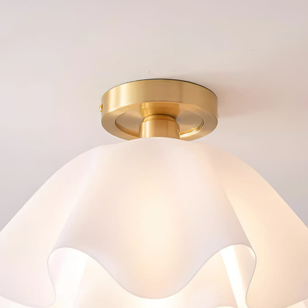 Modern Copper and Acrylic Semi-Flush Ceiling Light With Dimmable Glow — Halden Lighting
