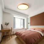 Scandinavian Wood Flush Mount Ceiling Light With Slim Profile — Halden Lighting