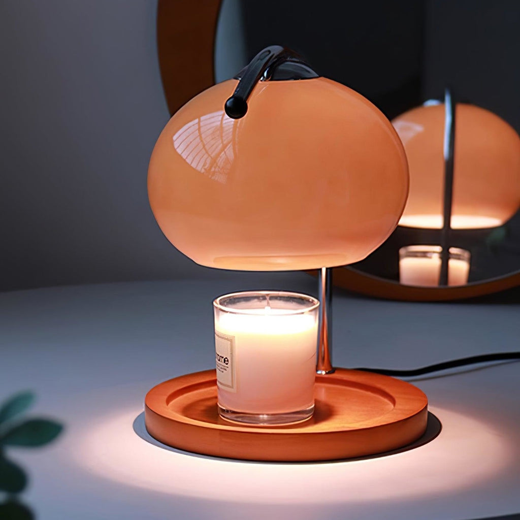 Modern Wood and Glass Table Lamp With Warm Daylight Glow — Halden Lighting