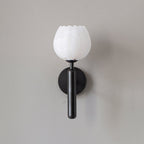 Modern Metal Wall Light With Integrated LED for Living Room in Black — Halden Lighting
