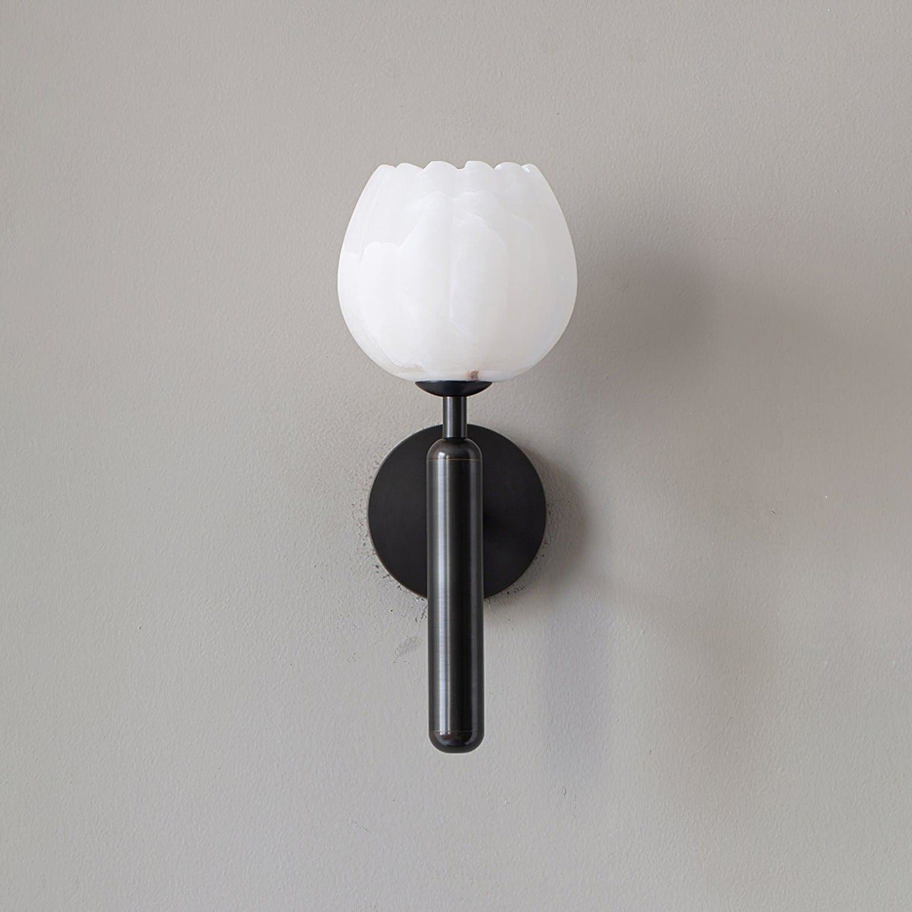 Modern Metal Wall Light With Integrated LED for Living Room in Black — Halden Lighting