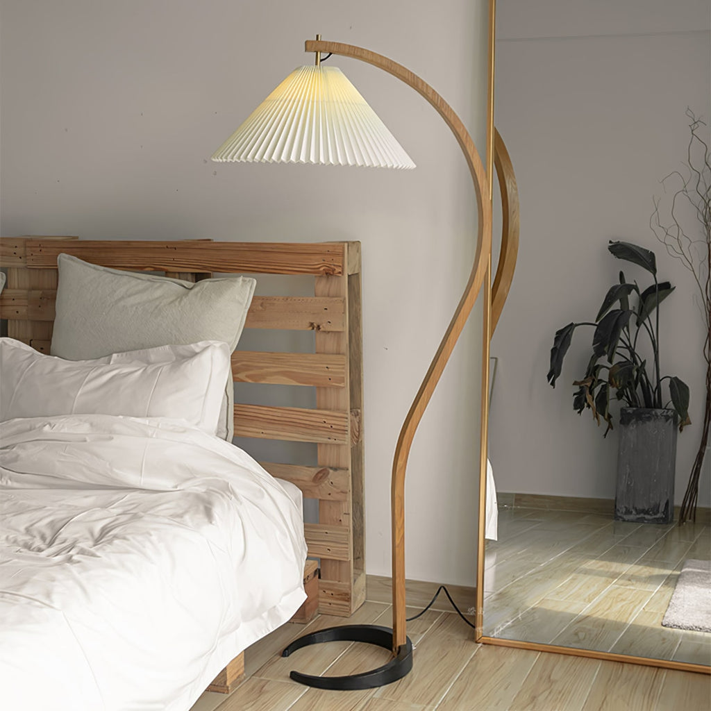 Scandinavian Wood Floor Lamp With Warm LED Glow for Living Room — Halden Lighting