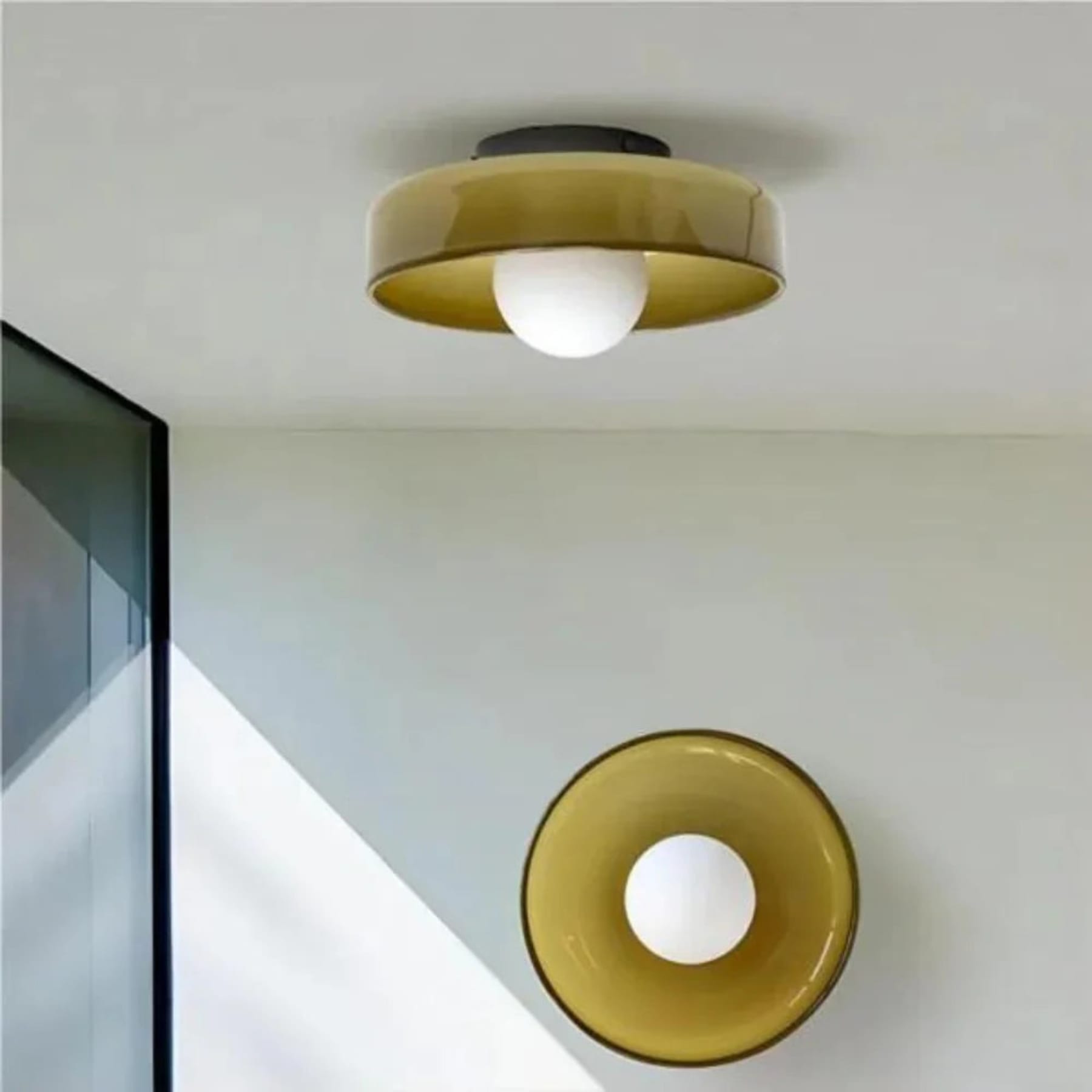 Retro Glass Flush Mount Ceiling Light With Warm LED Glow — Halden Lighting