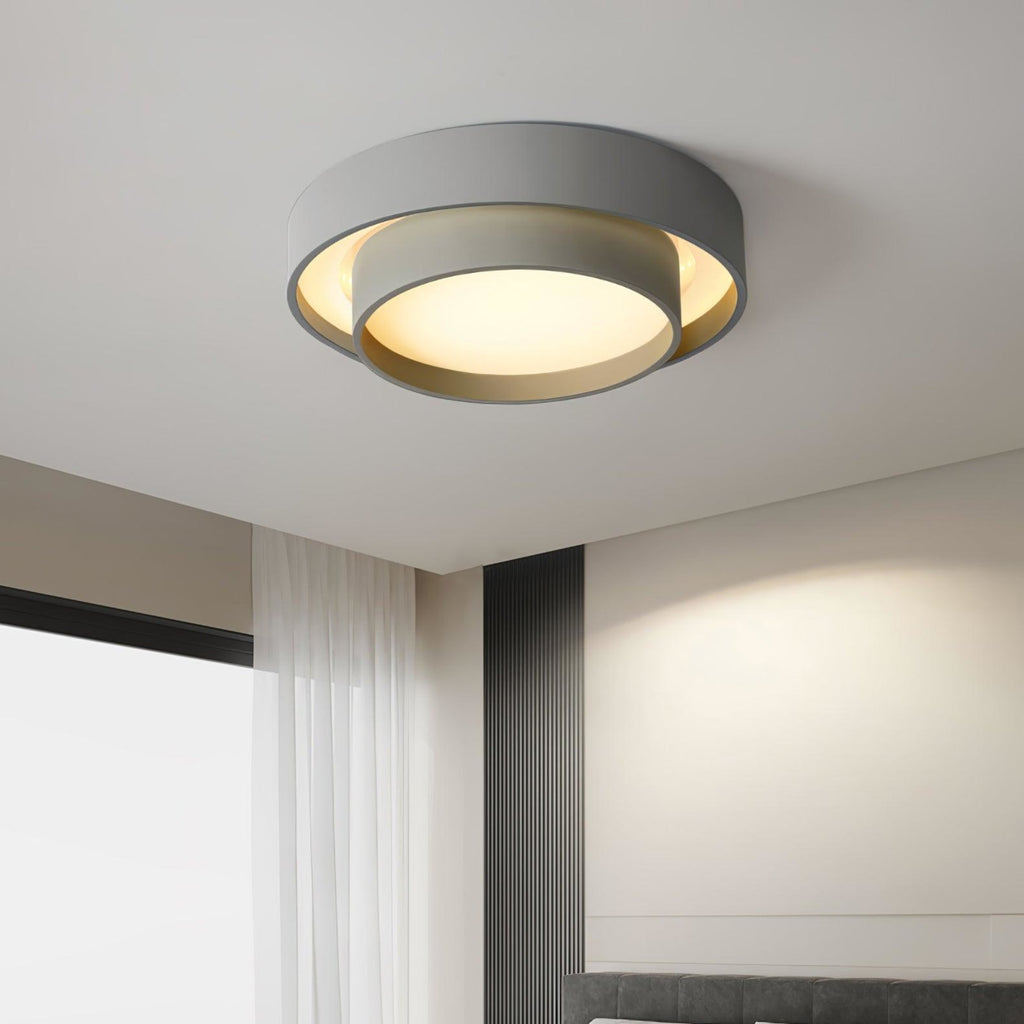 Modern Metal Flush Mount Ceiling Light With Cool Daylight Glow — Halden Lighting