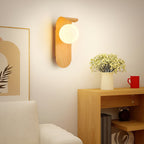 Modern Wood Wall Light With Tri-Colour LED Glow — Halden Lighting