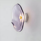 Modern Glass Wall Light With Warm LED Glow in Light Purple — Halden Lighting