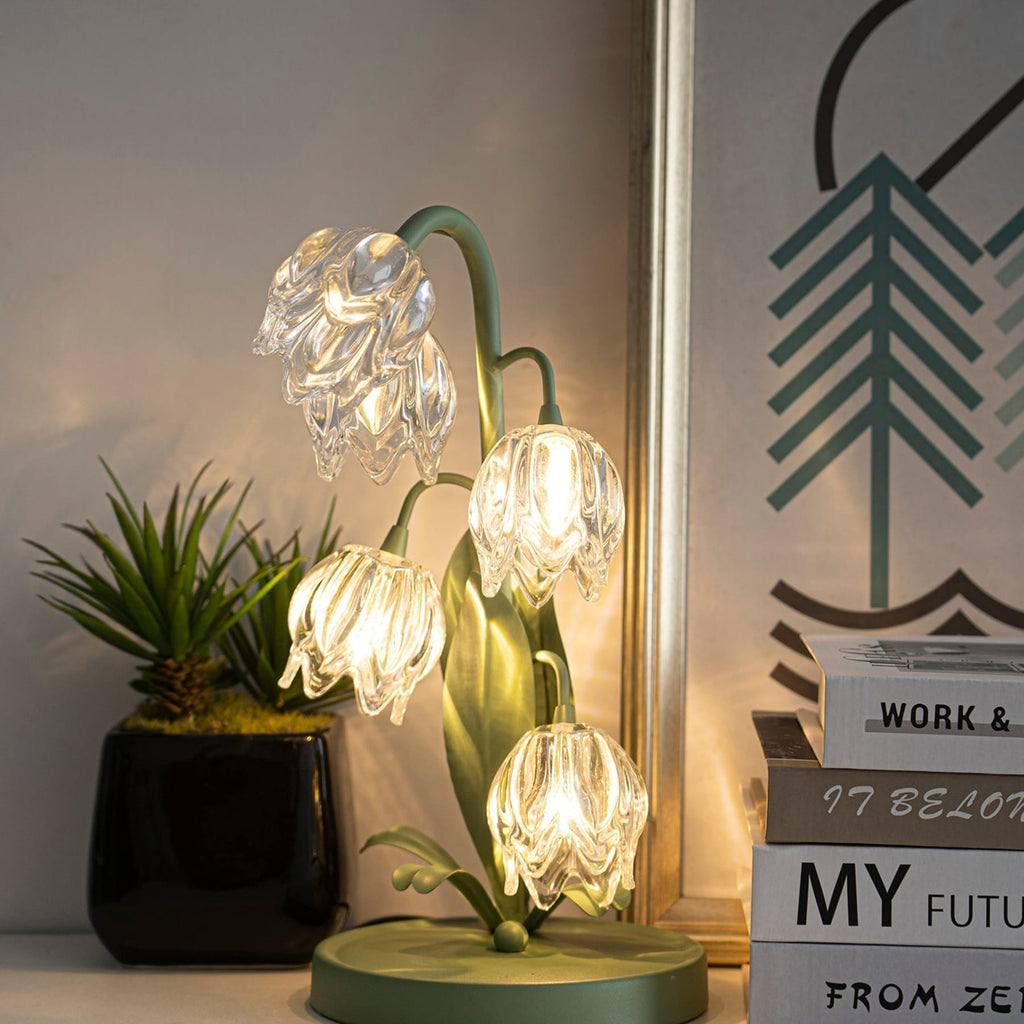 Retro Glass Table Lamp With Warm LED Glow — Halden Lighting