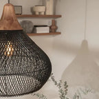 Bohemian Woven Rattan Pendant Light With Warm Neutral Glow — Halden Lighting