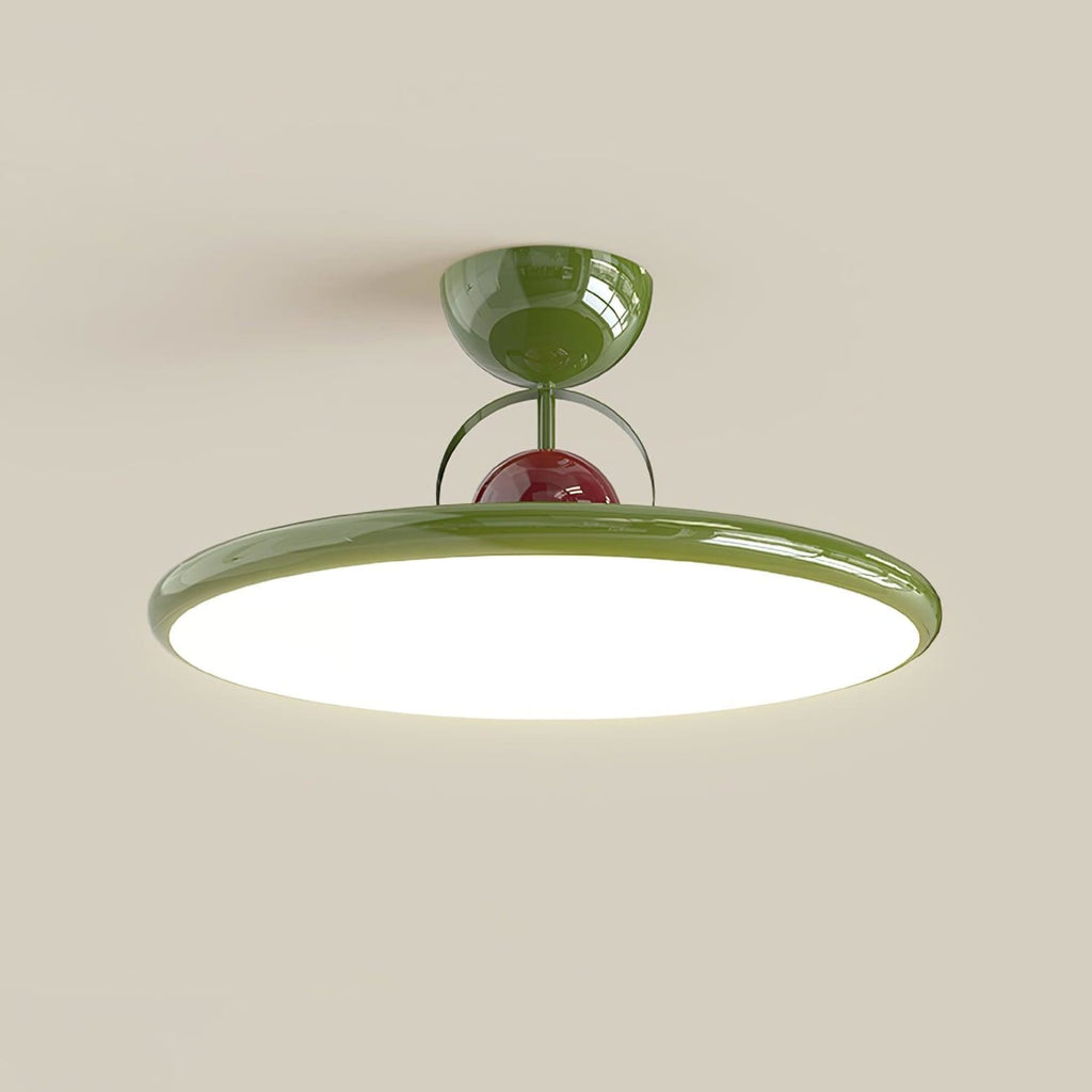 Modern Metal Semi-Flush Ceiling Light With Tri-Colour Dimming — Halden Lighting