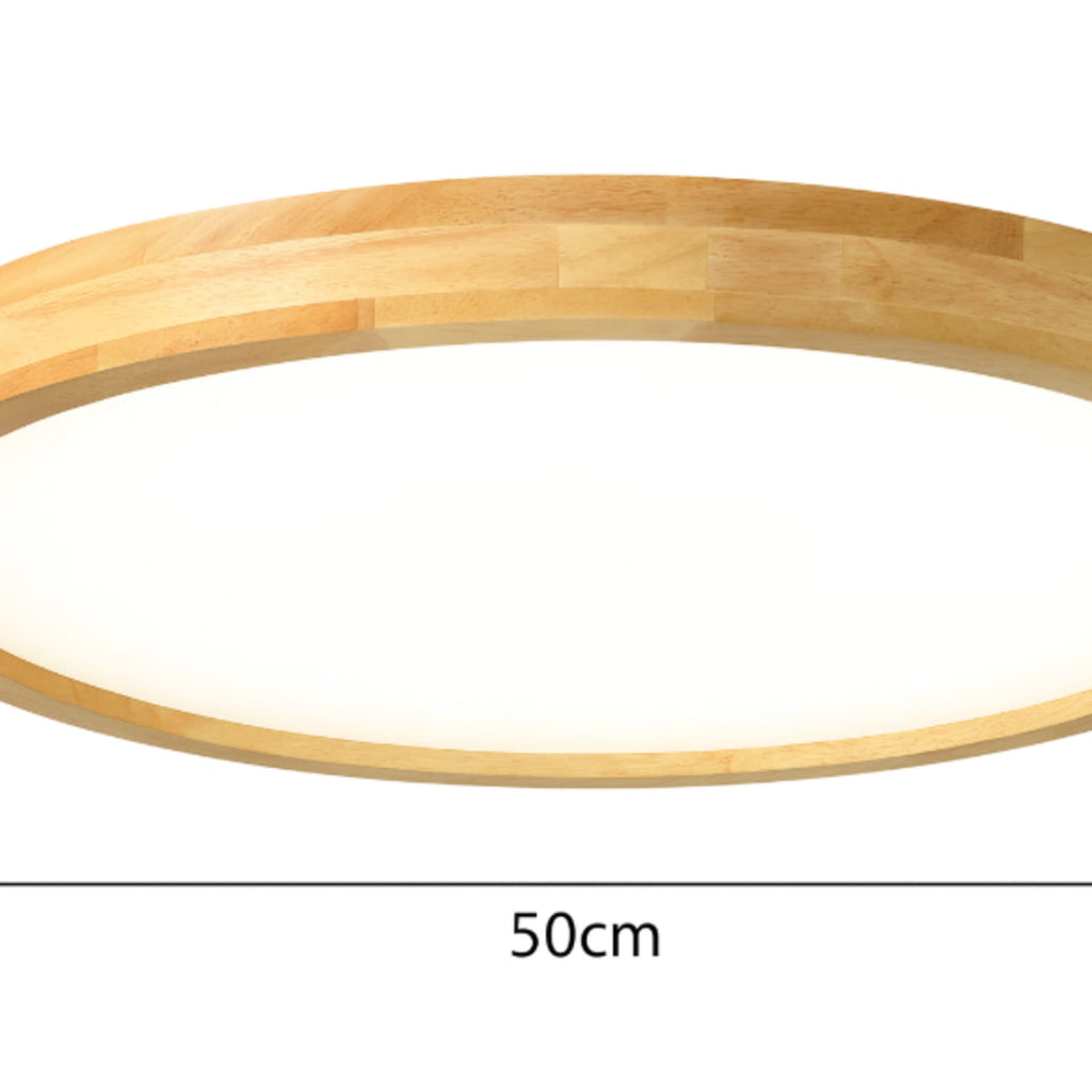 Scandinavian Wood Flush Mount Ceiling Light With Integrated LED — Halden Lighting