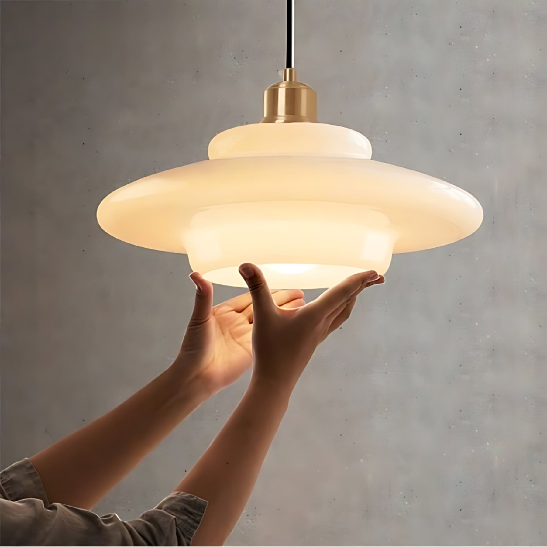 Modern Glass Pendant Light With Warm LED Glow for Dining Room — Halden Lighting