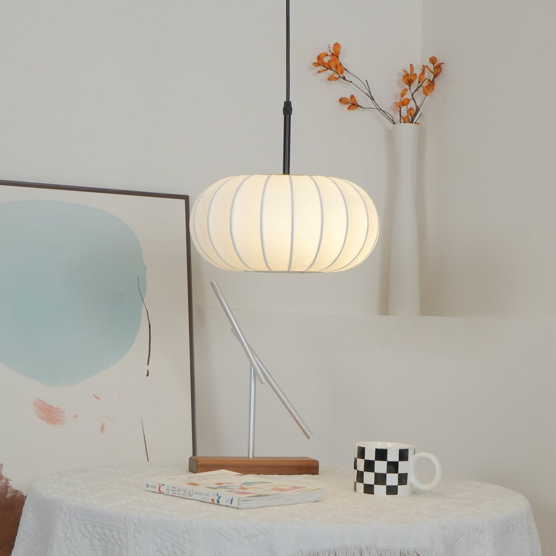 Modern Fabric Pendant Light for Living and Dining Rooms — Halden Lighting