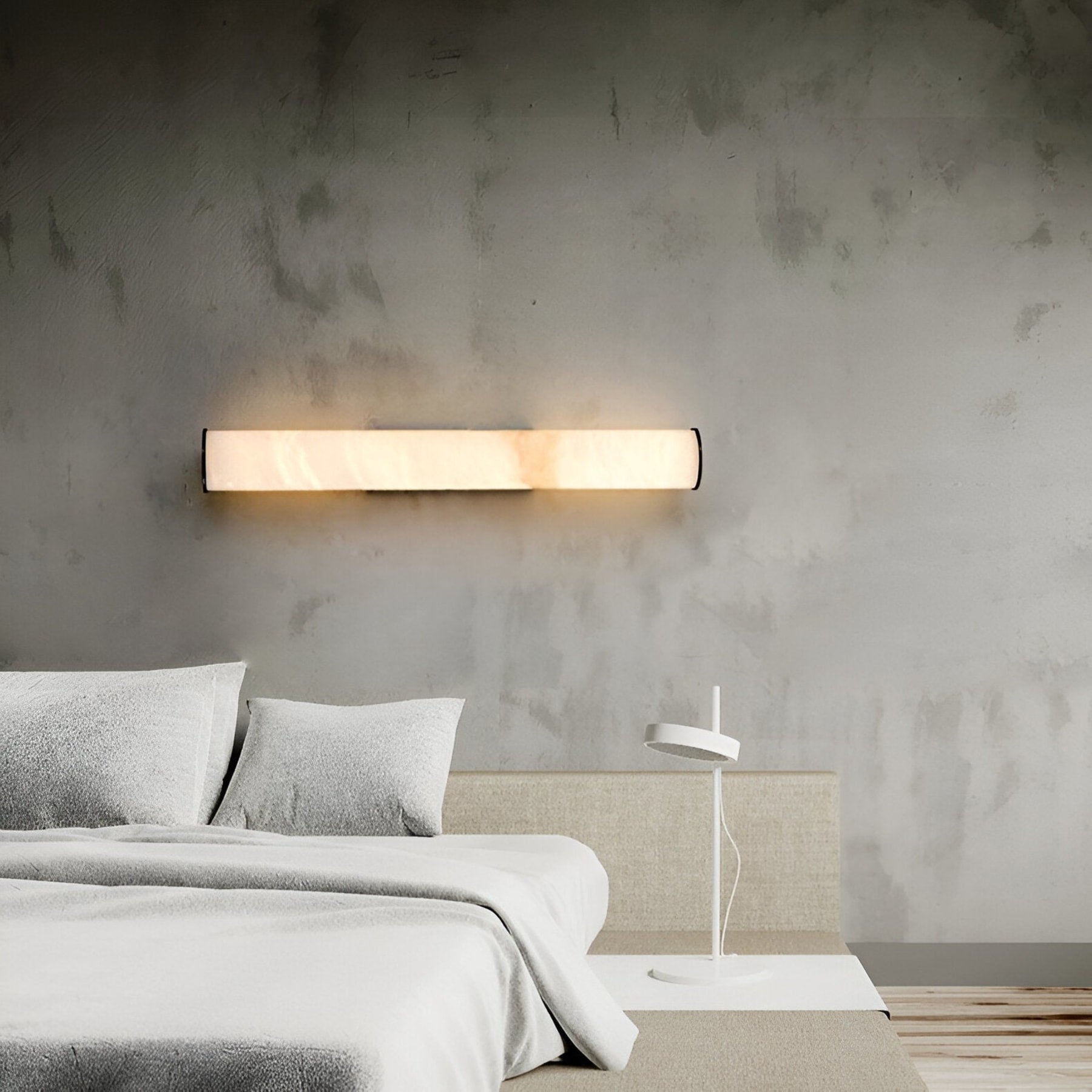 Modern Marble and Copper Wall Light With Warm LED Glow — Halden Lighting