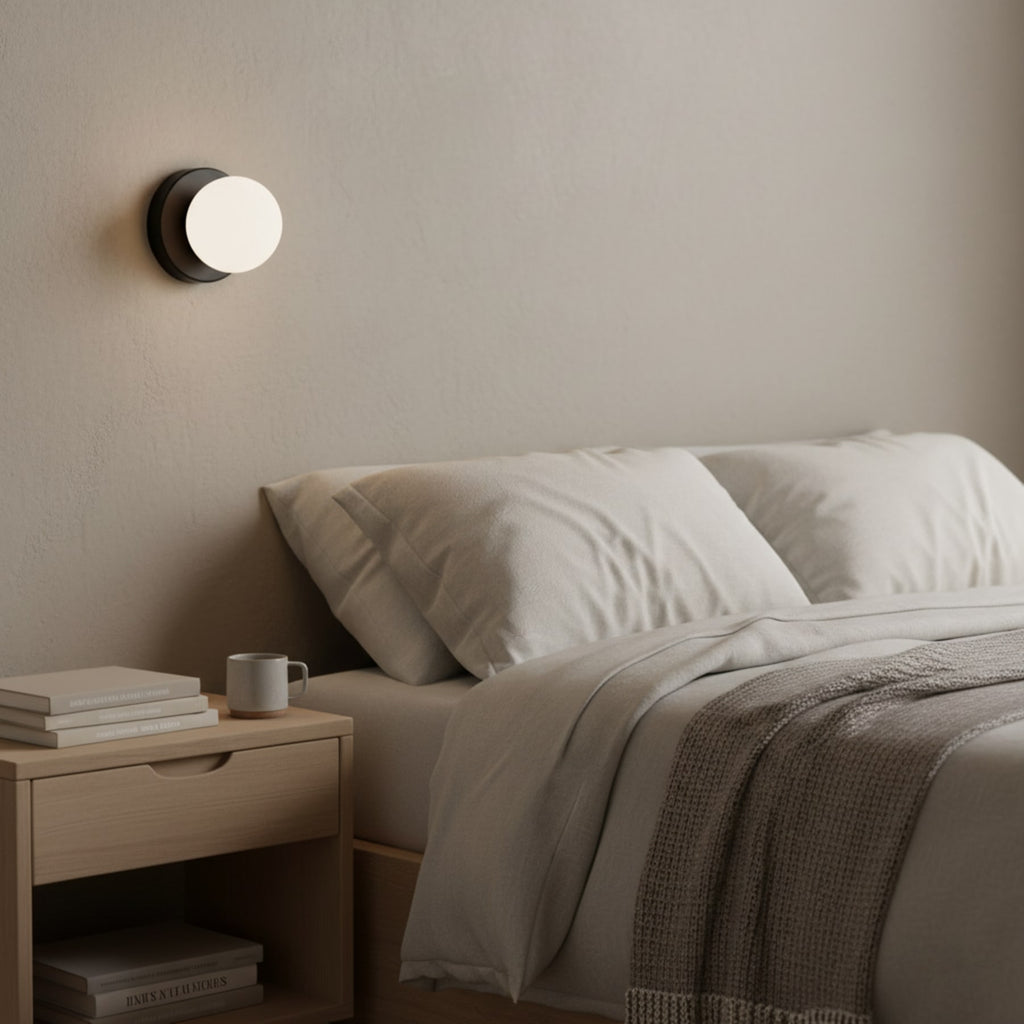 Modern Glass Wall Light With Warm LED Glow — Halden Lighting
