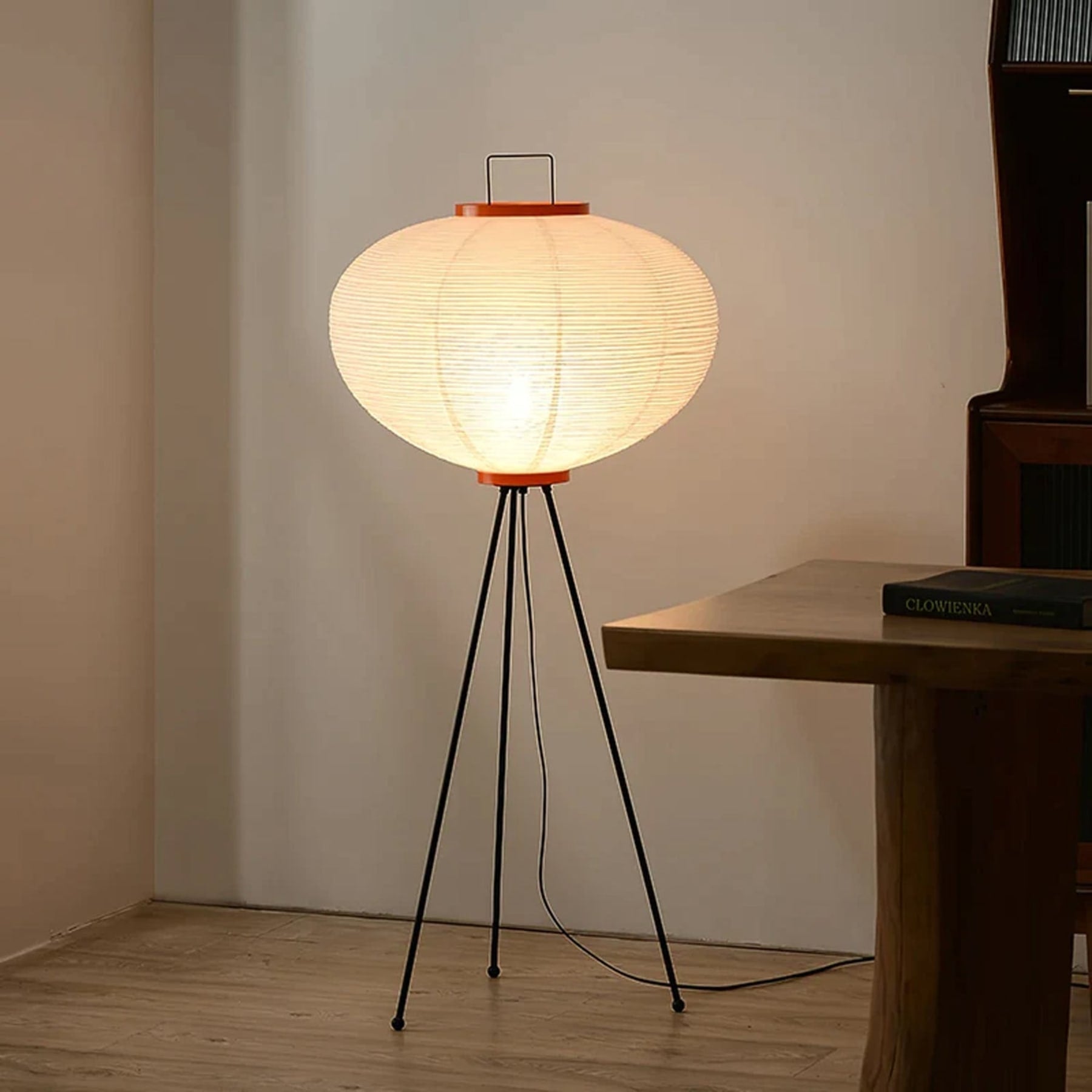 Modern Rice Paper Floor Lamp for Living Room and Bedroom — Halden Lighting