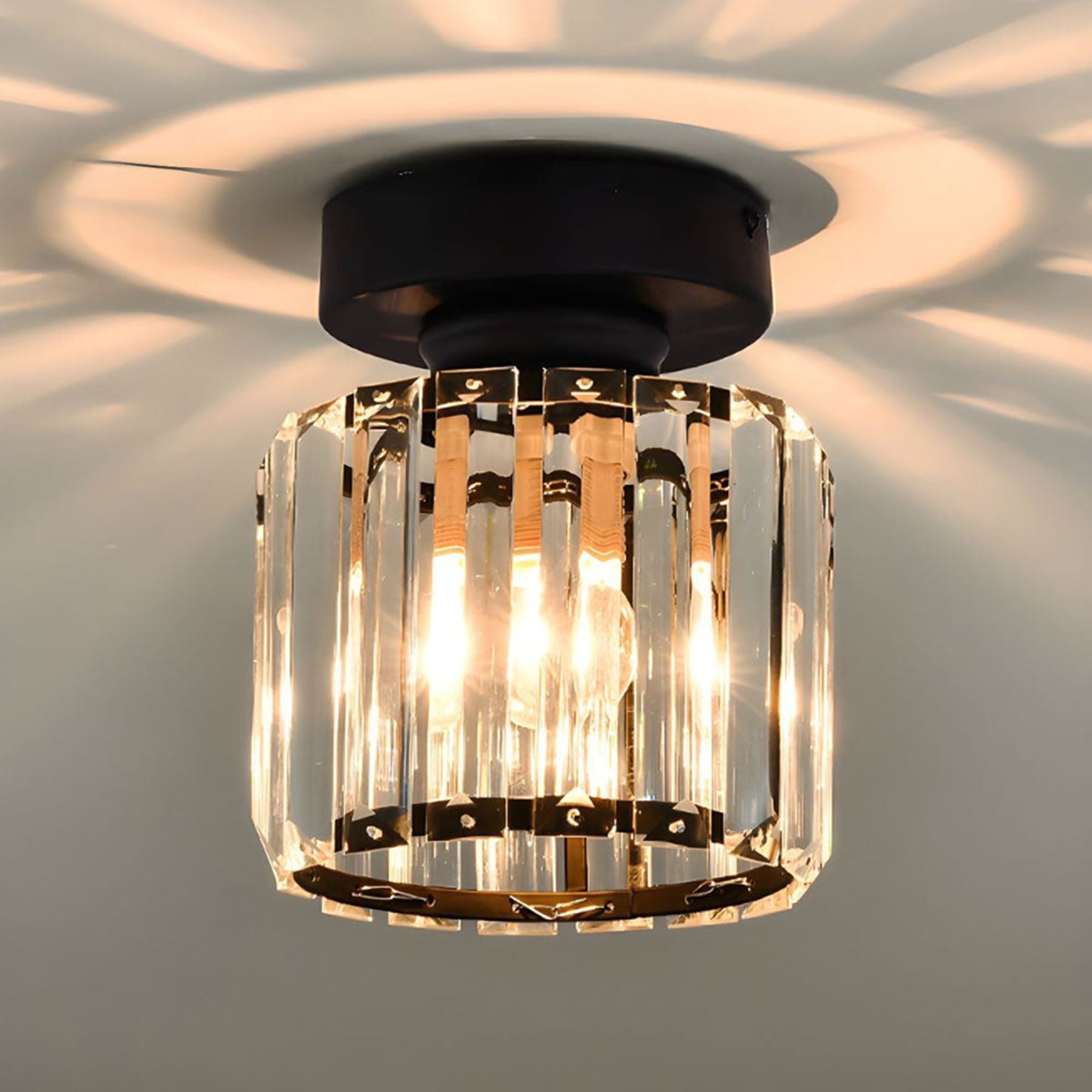 Modern Acrylic Semi-Flush Mount Ceiling Light for Living Room — Halden Lighting