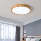 Scandinavian Wood Flush Mount Ceiling Light With Slim Profile — Halden Lighting