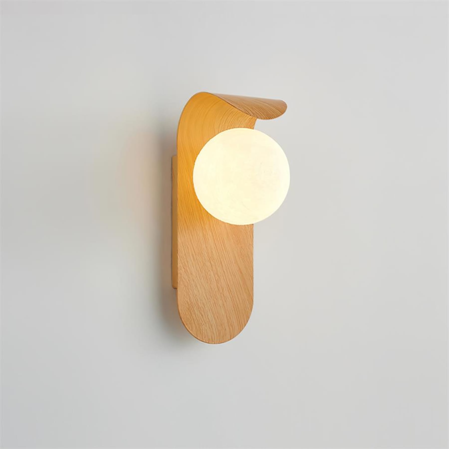 Modern Wood Wall Light With Tri-Colour LED Glow — Halden Lighting