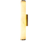 Modern Marble and Copper Wall Light With Warm LED Glow in Gold — Halden Lighting