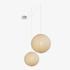 Minimalist Round Lantern Pendant Light With Fabric Shade — Halden Lighting