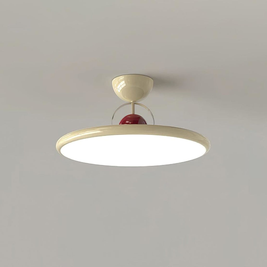 Modern Metal Semi-Flush Ceiling Light With Tri-Colour Dimming — Halden Lighting