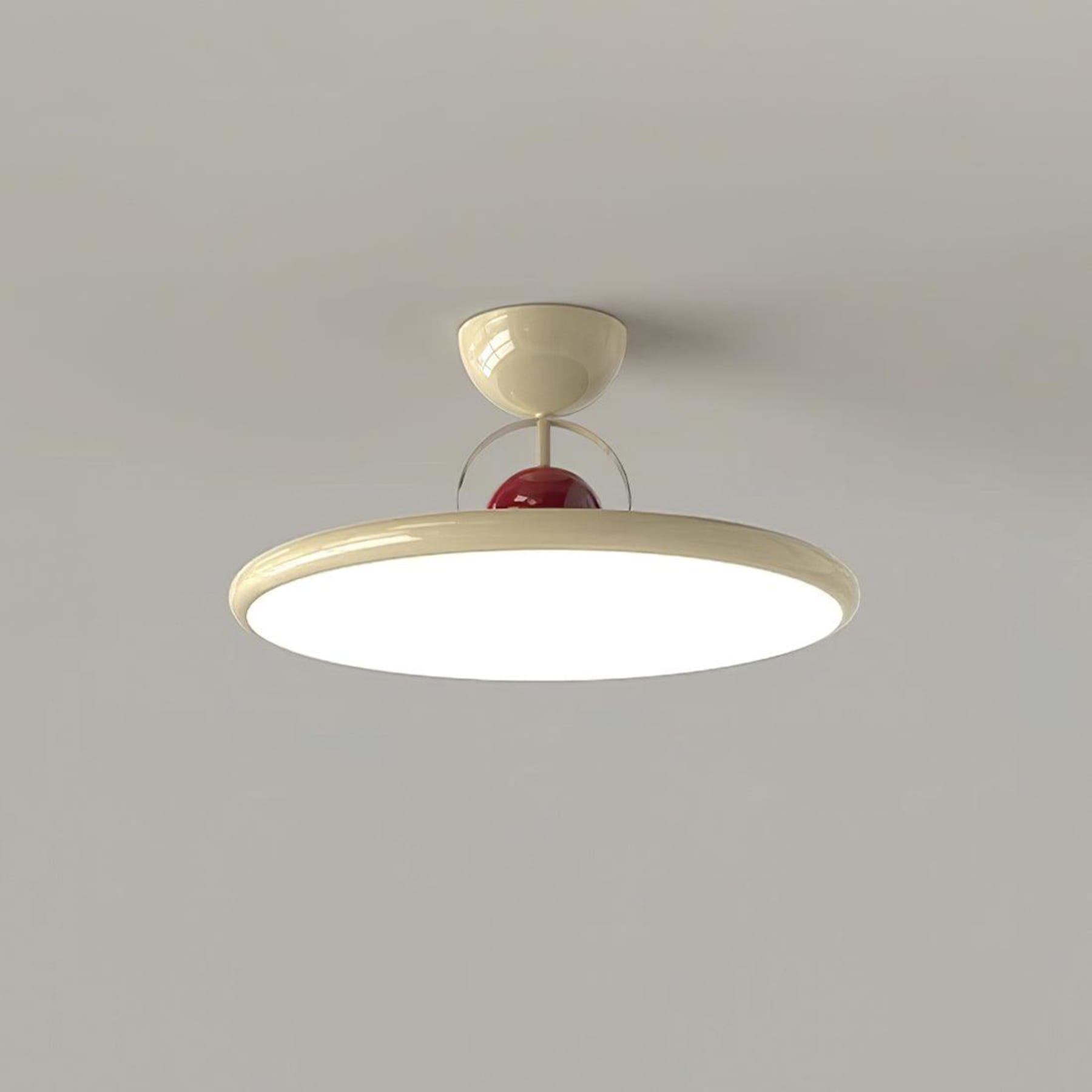 Modern Metal Semi-Flush Ceiling Light With Tri-Colour Dimming — Halden Lighting