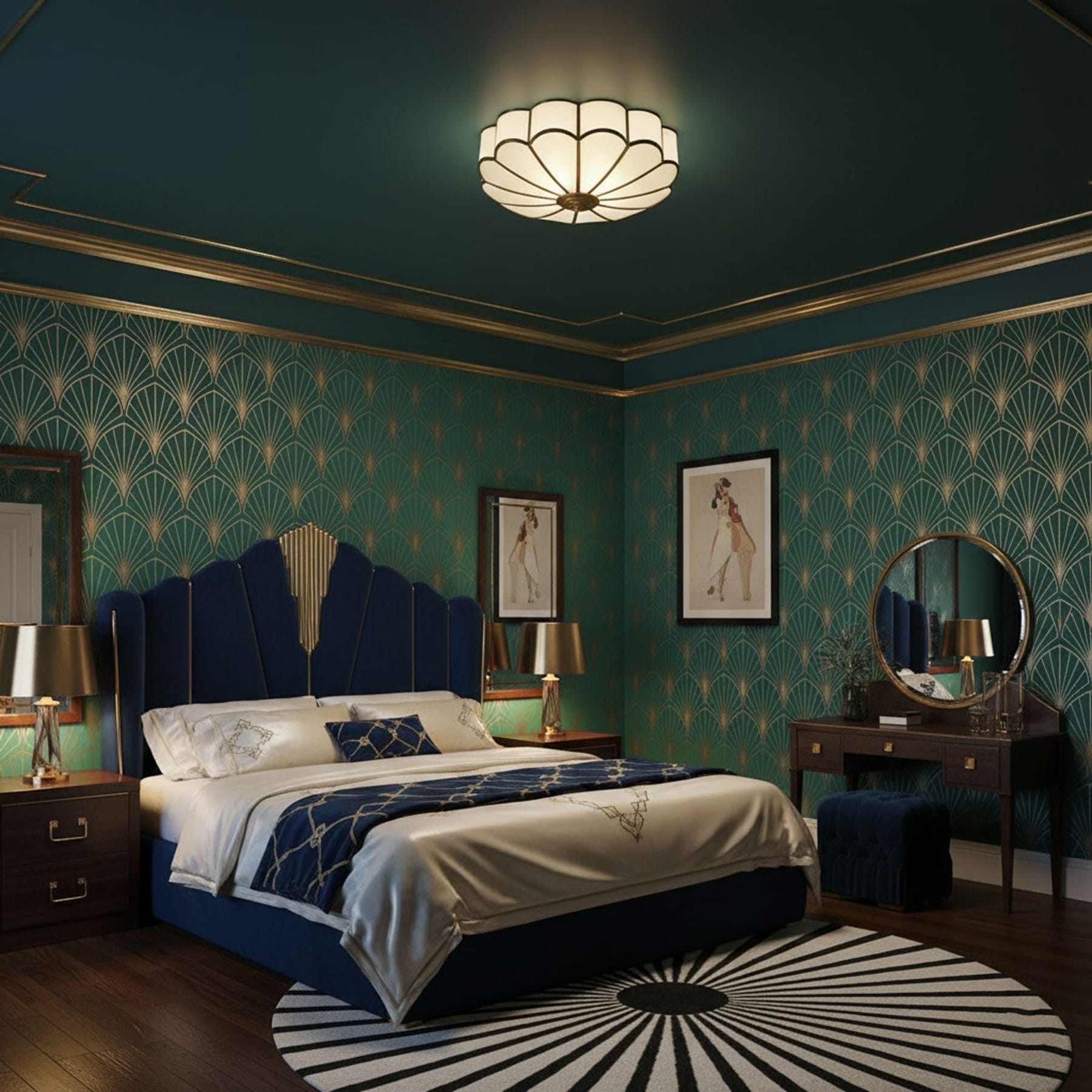 Traditional Brass Flush Mount Ceiling Light With Cool Daylight Glow — Halden Lighting