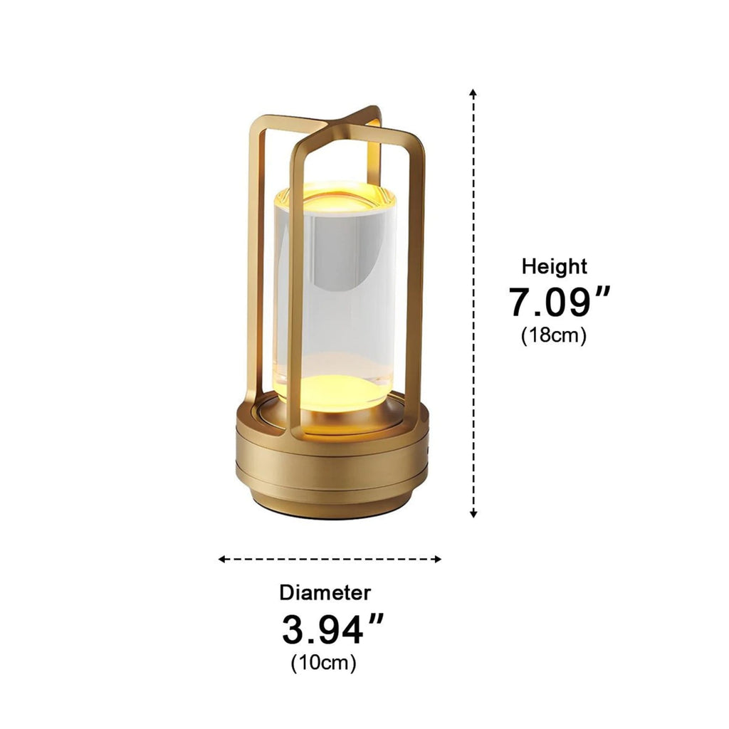 Modern Metal Rechargeable Table Lamp With Tri-Colour Dimming — Halden Lighting