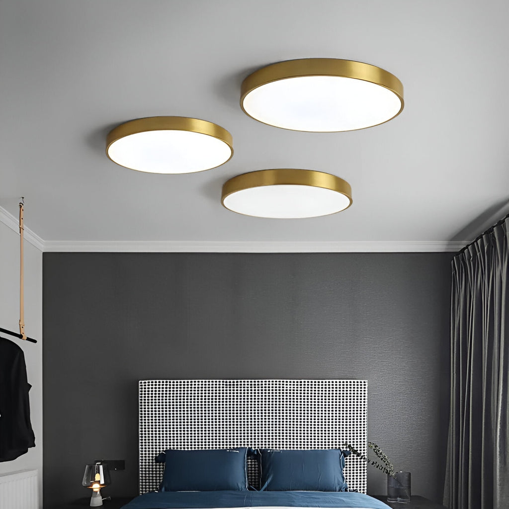 Modern Metal Flush Mount Ceiling Light With Stepless Dimming — Halden Lighting