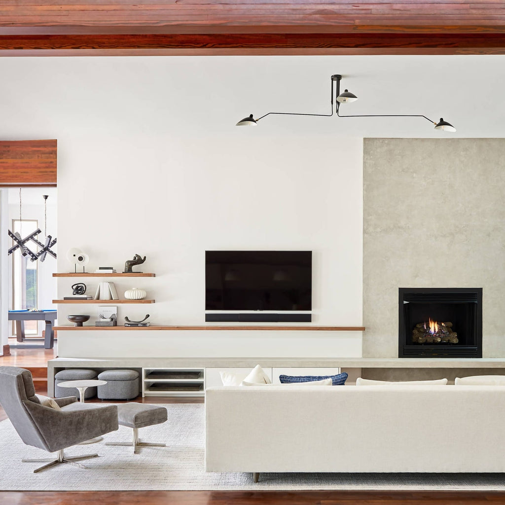 Modern Linear Metal Ceiling Light for Living Room — Halden Lighting