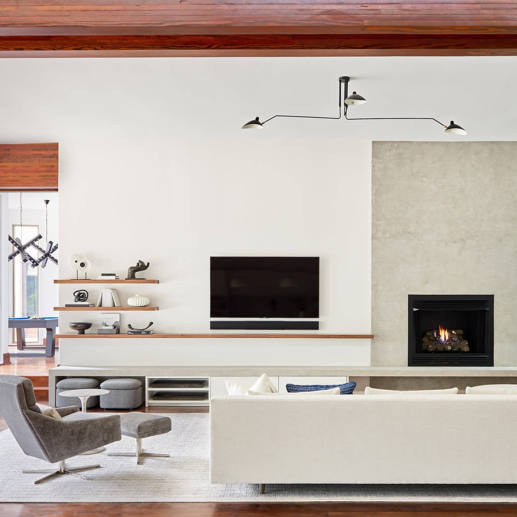 Modern Linear Metal Ceiling Light for Living Room — Halden Lighting