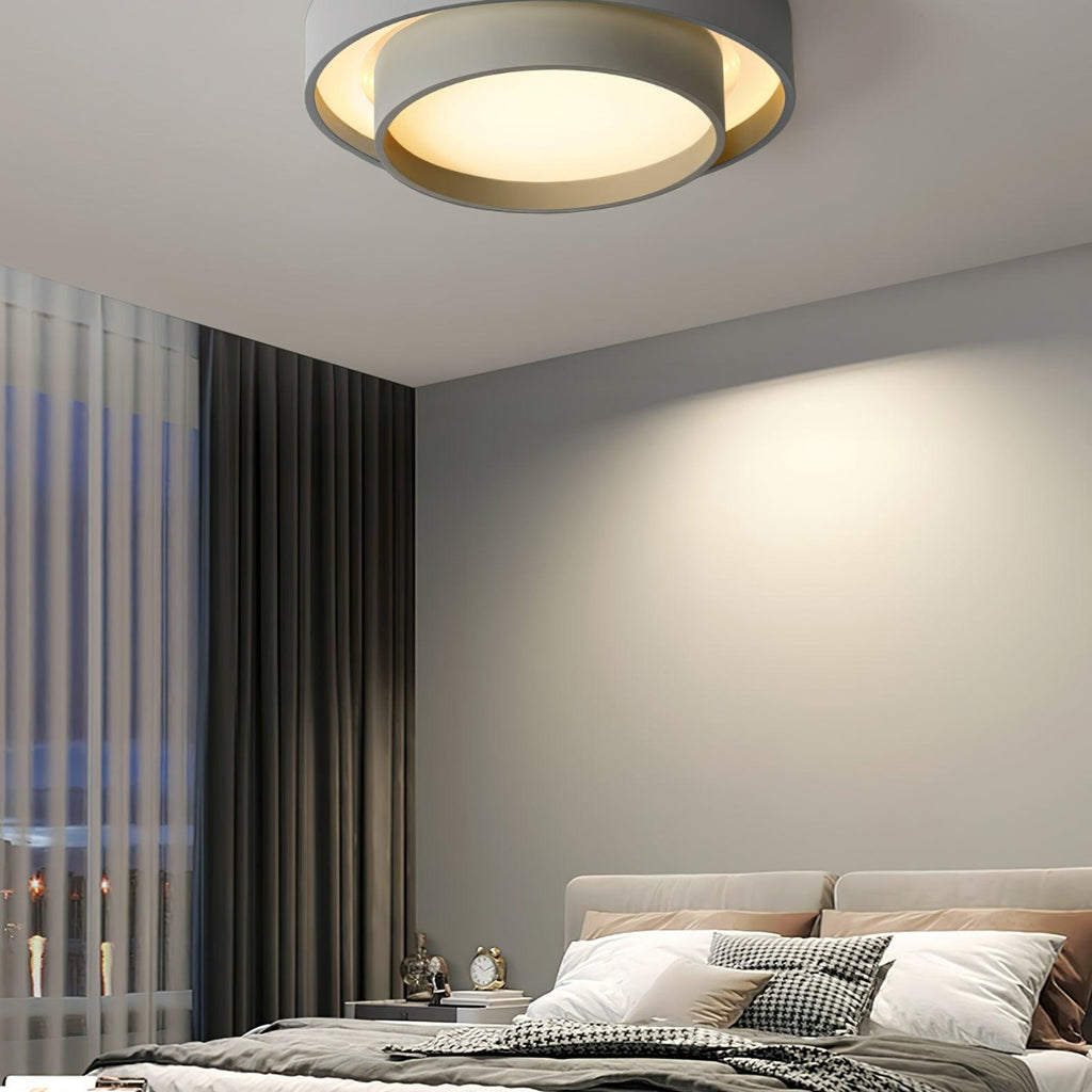 Modern Metal Flush Mount Ceiling Light With Cool Daylight Glow — Halden Lighting