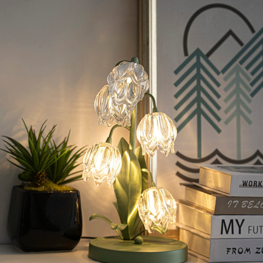 Retro Glass Table Lamp With Warm LED Glow — Halden Lighting