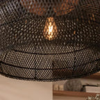 Bohemian Woven Rattan Pendant Light With Warm Neutral Glow — Halden Lighting