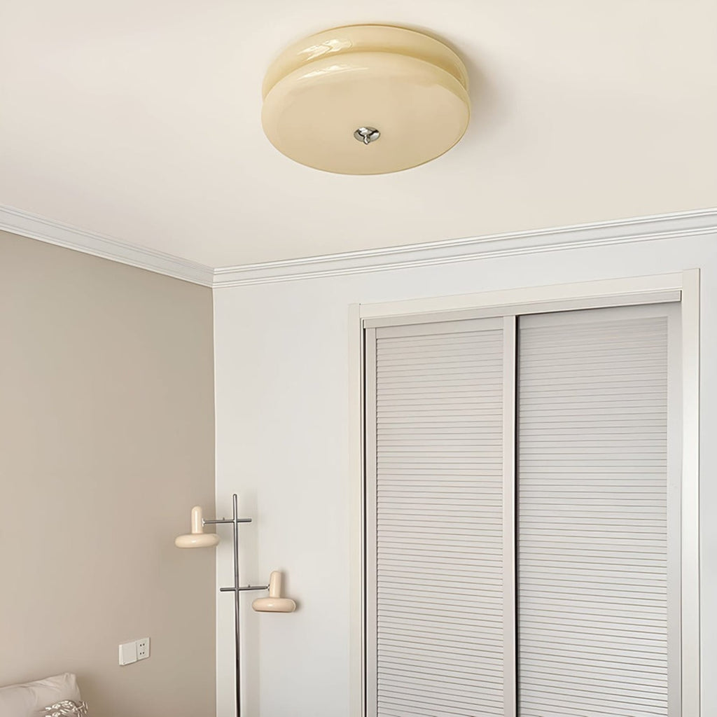 Retro Glass Flush Mount Ceiling Light For Living Room — Halden Lighting