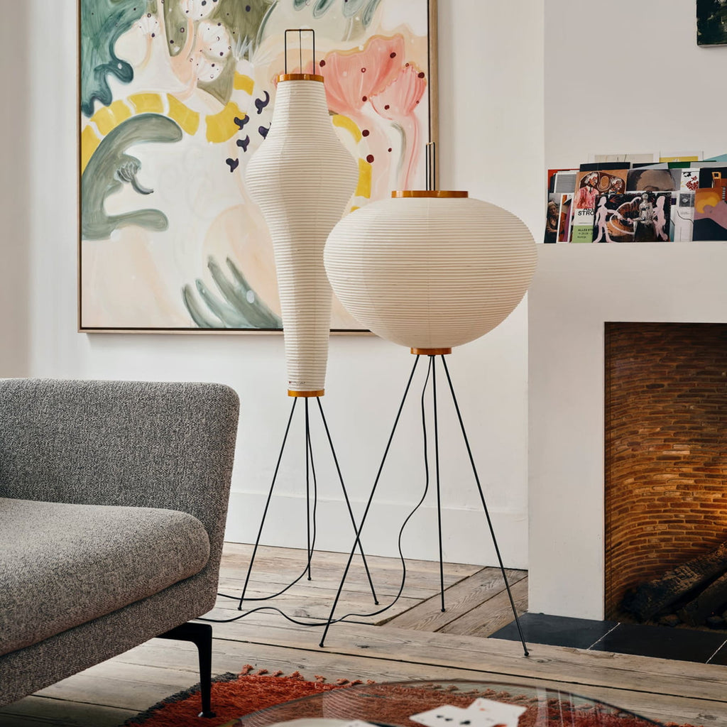 Modern Rice Paper Floor Lamp for Living Room and Bedroom — Halden Lighting