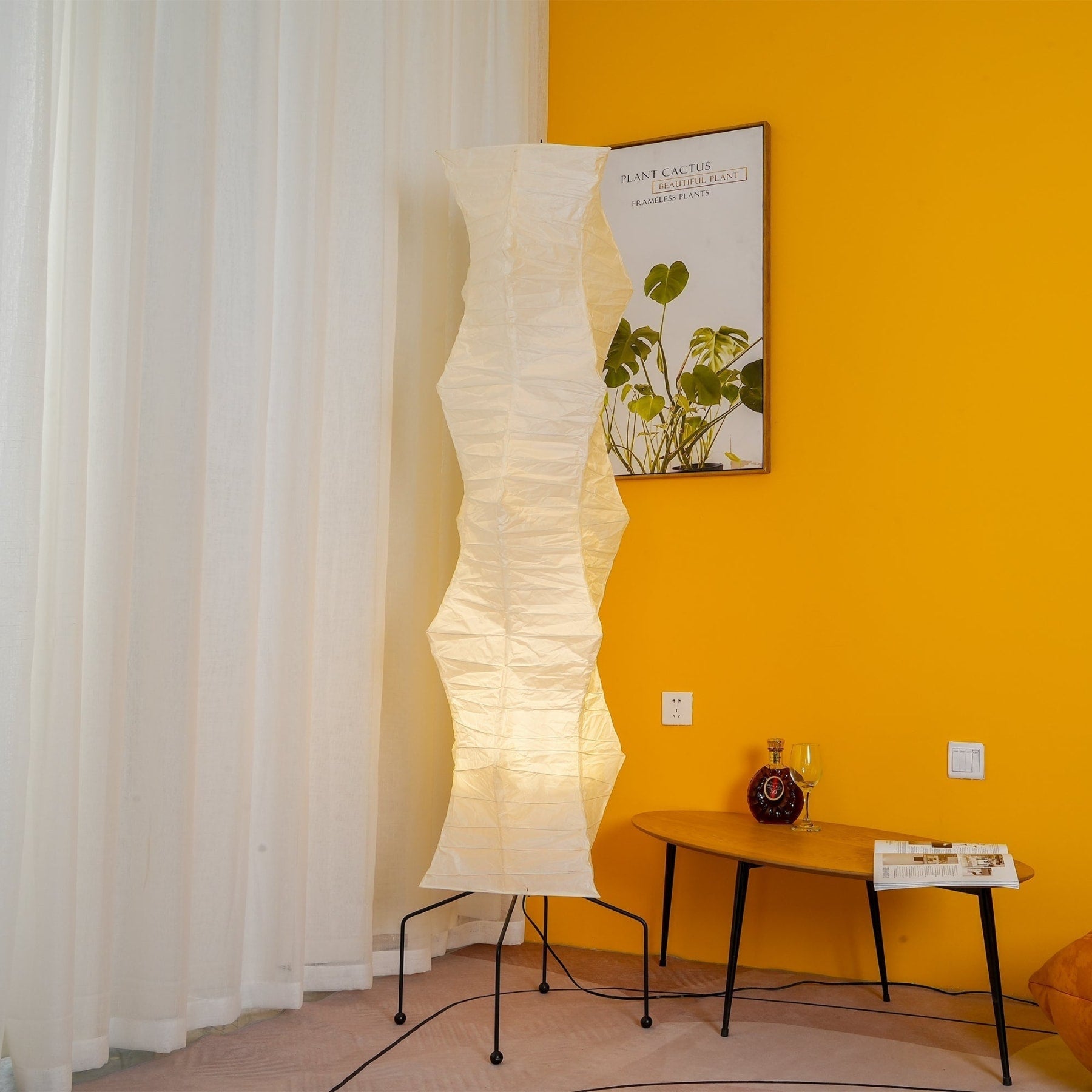 Modern Rice Paper Floor Lamp for Living Room and Bedroom — Halden Lighting