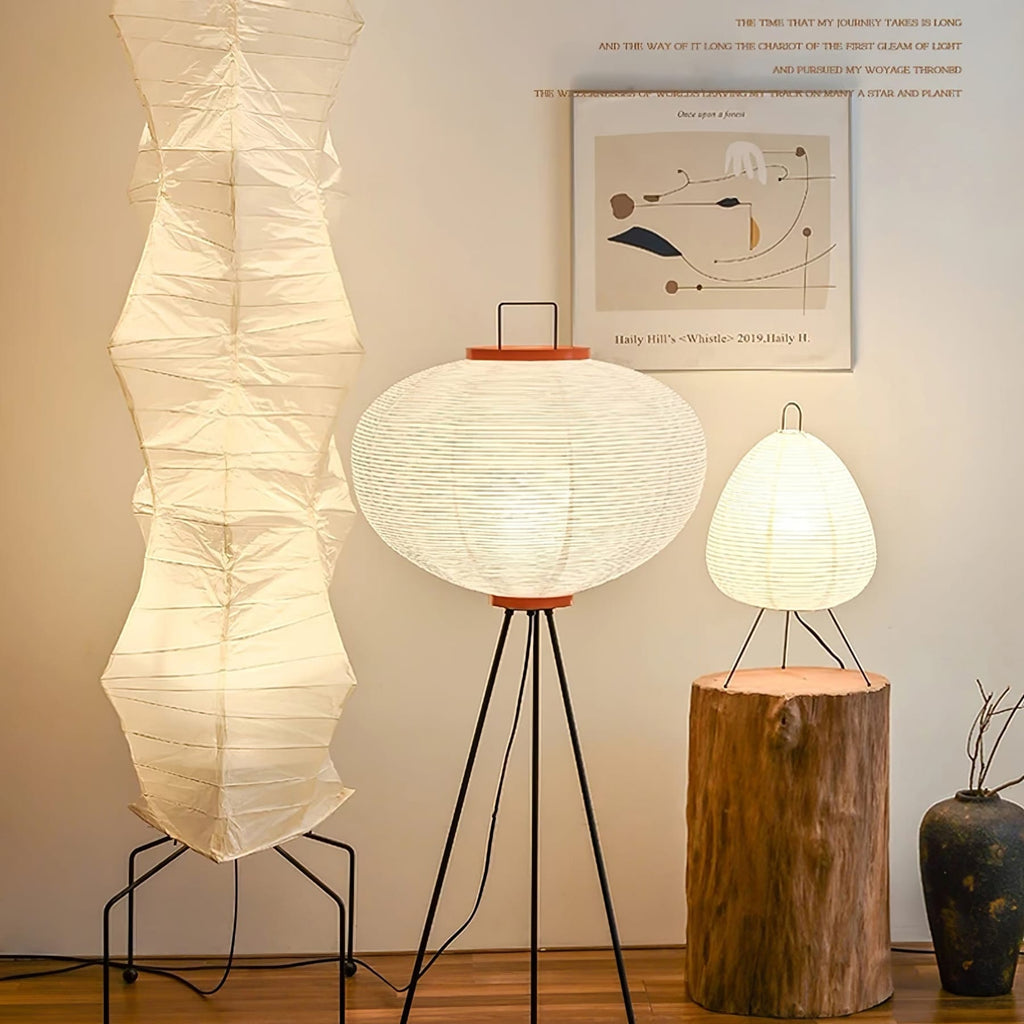 Modern Rice Paper Floor Lamp for Living Room and Bedroom — Halden Lighting