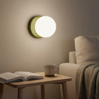 Modern Glass Wall Light With Warm LED Glow in Green — Halden Lighting