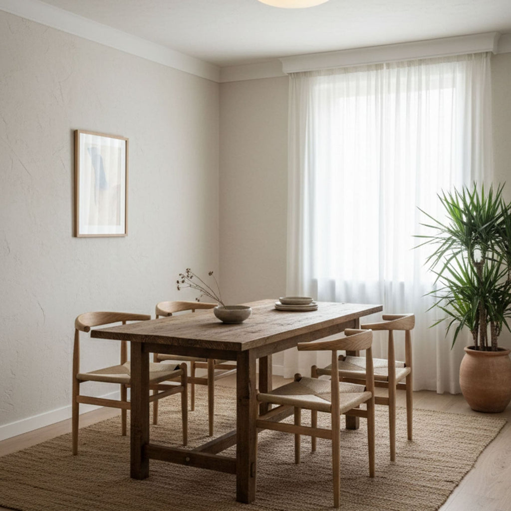 Scandinavian Wood Flush Mount Ceiling Light for Living Room — Halden Lighting